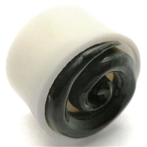 Horn Flesh Plug with inlaid black spiral