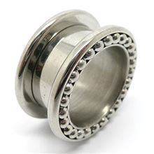 Threaded Flesh Tunnel with form of bearing in  Black Surgical Steel