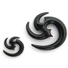 Tribal Ear Spiral Black color, made in Acrylic