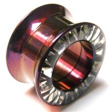Flared threaded steel tube with gems