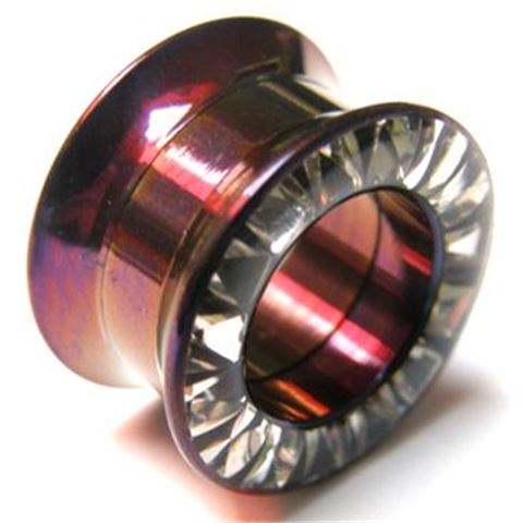 Flared threaded steel tube with gems