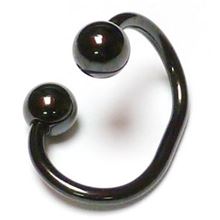 Circular barbell acero negro doblado