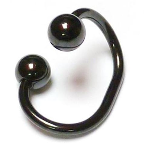 Circular black steel bent barbell