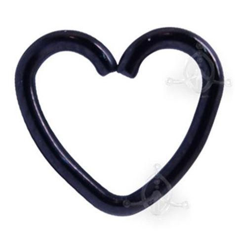 BLACK Clip-On Ring HEART