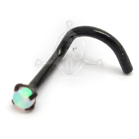Black Steel Nose-Screw Opal
