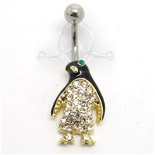 Jeweled Penguin Belly Ring