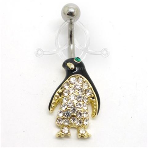 Jeweled Penguin Belly Ring