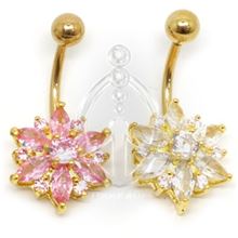 Belly Ring PETALS JEWELED