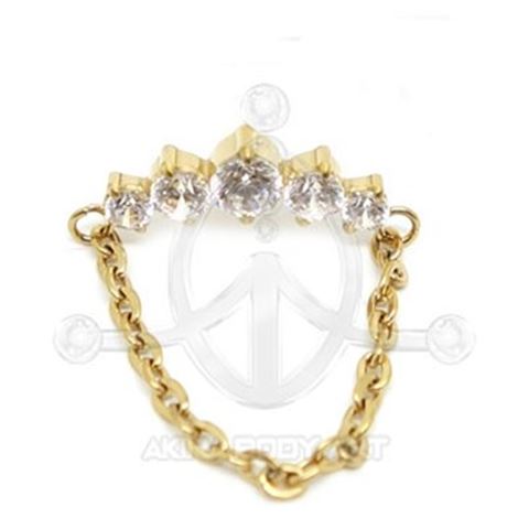 Repuesto corona de joyas con cadena - Oro