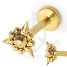 Labret Balls and Spikes R.I. - GOLD (pvd)