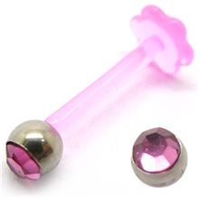 BioPlast Labret with jewelled ball in surgical steel