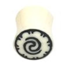 White Flesh Plug with inlaid Black tribal picture
