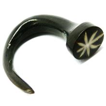 Horn Ear expander. Crescent, with inlaid 