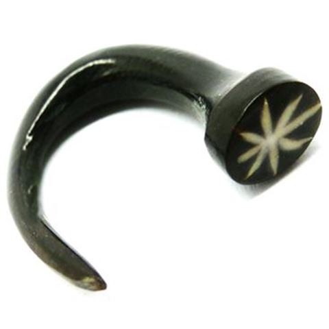Horn Ear expander. Crescent, with inlaid 