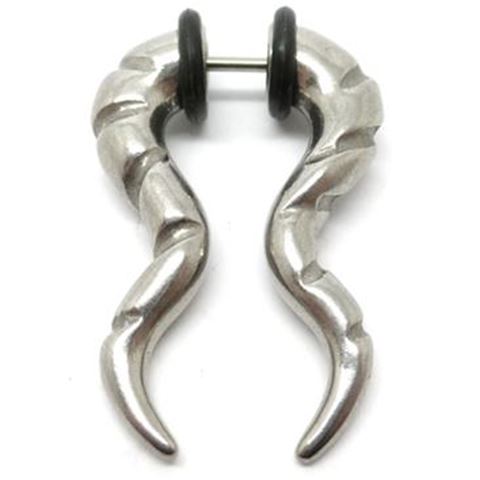 Double Snake-tail. Fake Ear Hook in Surgical Steel