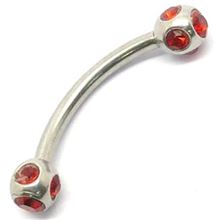 Multi-Jewelled Micro-curved Barbell