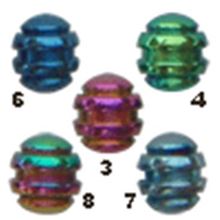 Anodized Titanium ball, in several colors, with notch