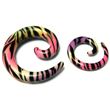 Spiral Acrylic Expander. Colored-Zebra