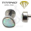Opal Teardrop Labret - Titanium Internal Thread